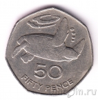 Остров Святой Елены и Вознесения 50 пенсов 1984 Черепаха
