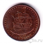 Остров Столтенхоф 1 пенни 2008 Корабль